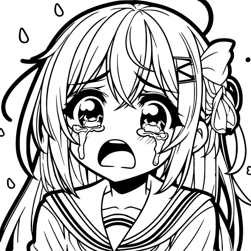 anime girl crying