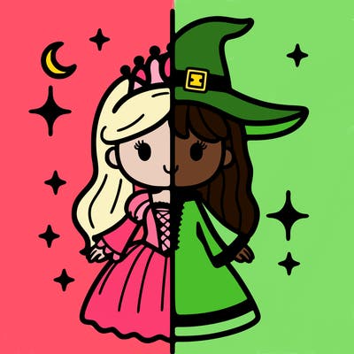 split princess and witch