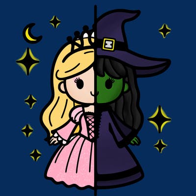 split princess and witch