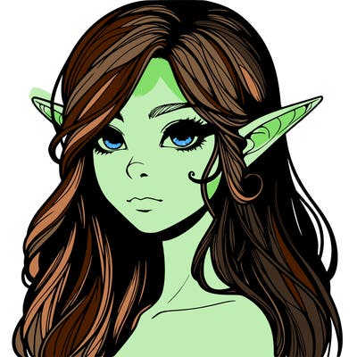 elf girl realistic dark fantasy