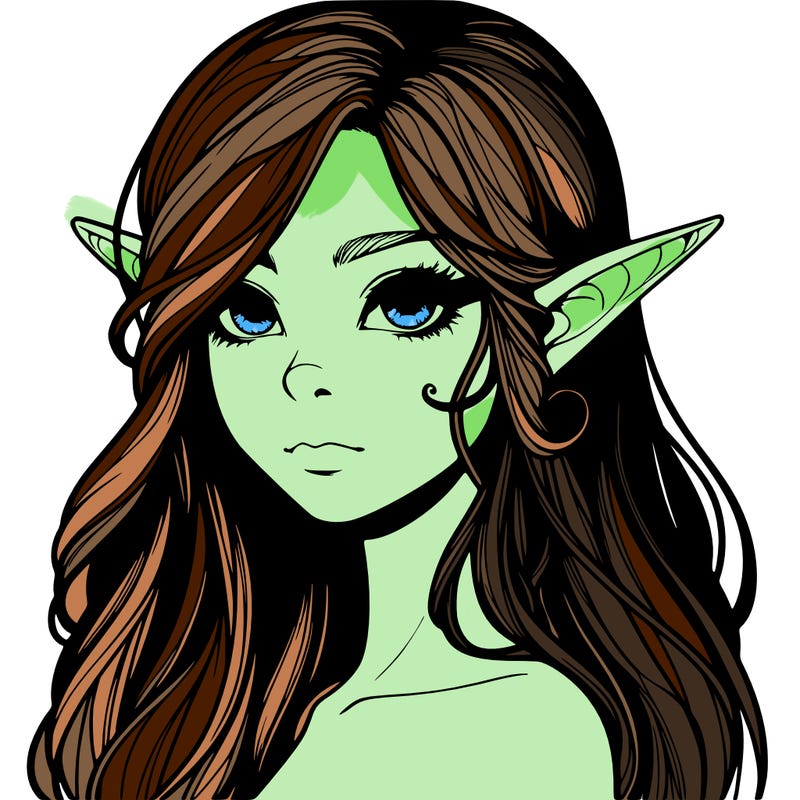 elf girl realistic dark fantasy