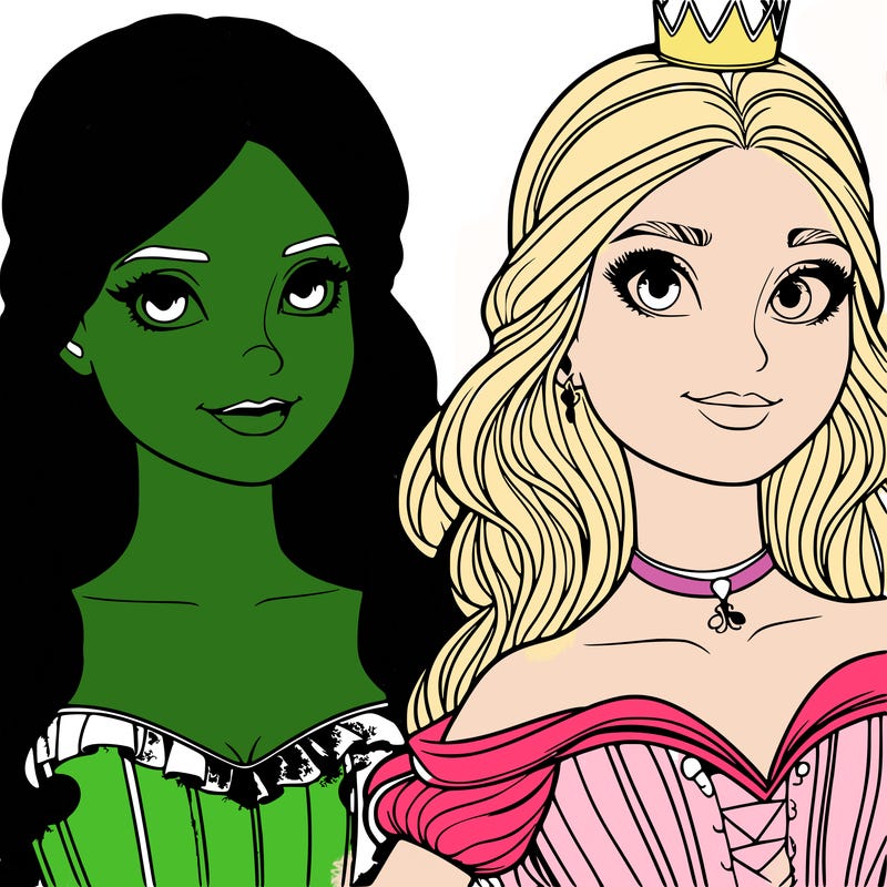 elfaba and glinda realistic girls