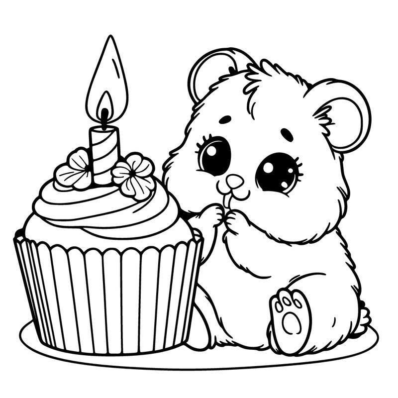 hamster on a cupcake