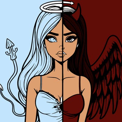 devil vs angel realistic girl