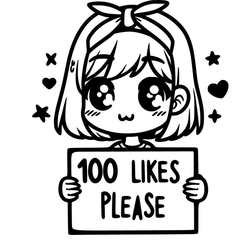 girl holding sign saying 100 likes please