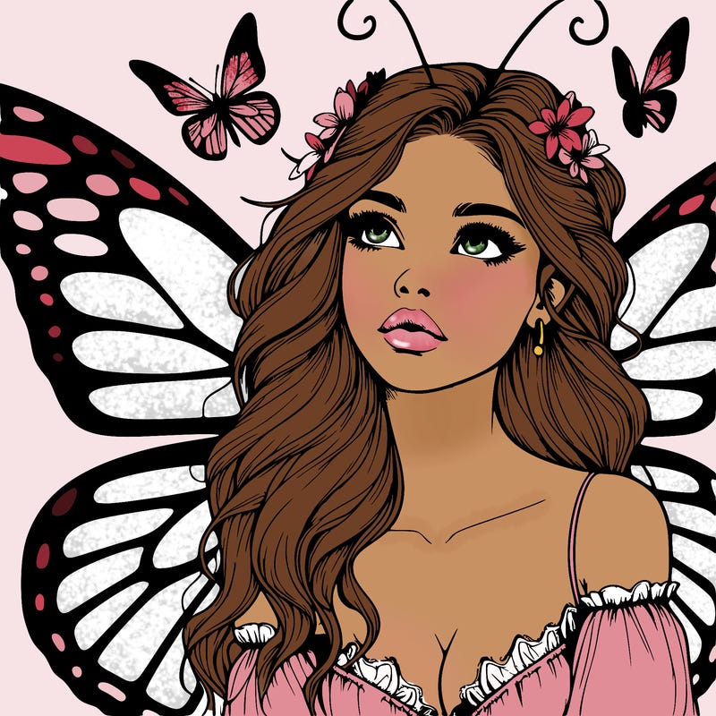 butterfly fairy realistic girl