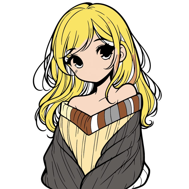 shy pretty girl wearing a sweater that is falling off one shoulder portrait
