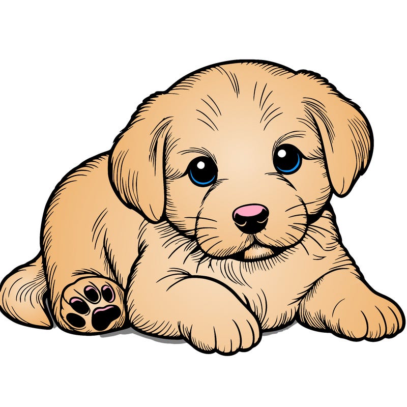 a cute realistic puppy