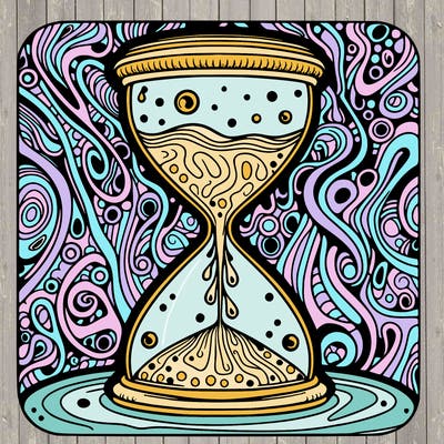 surreal pschedelic hourglass sands of time