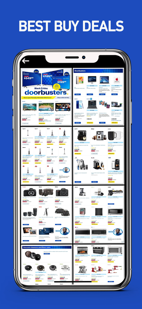 家電製品や電化製品のBest Buy目玉セールを表示するサイバーマンデーアプリ
