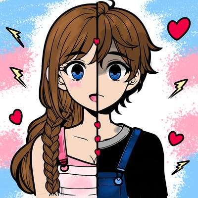 realistic girl boy split