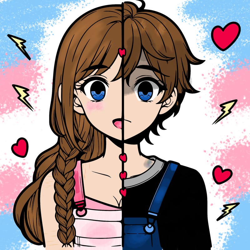 realistic girl boy split