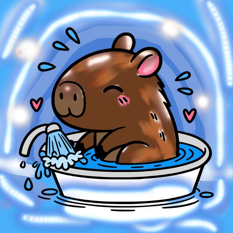 capybara taking a bath
