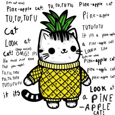 cat in a pineapple suit