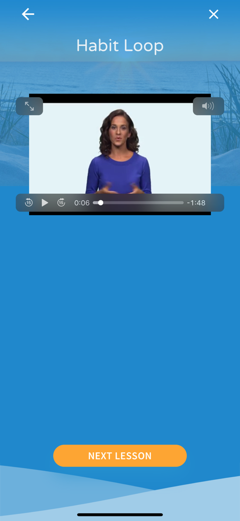 Video lesson explaining the habit loop within the Craving To Quit mindfulness app