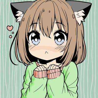 shy anime catgirl