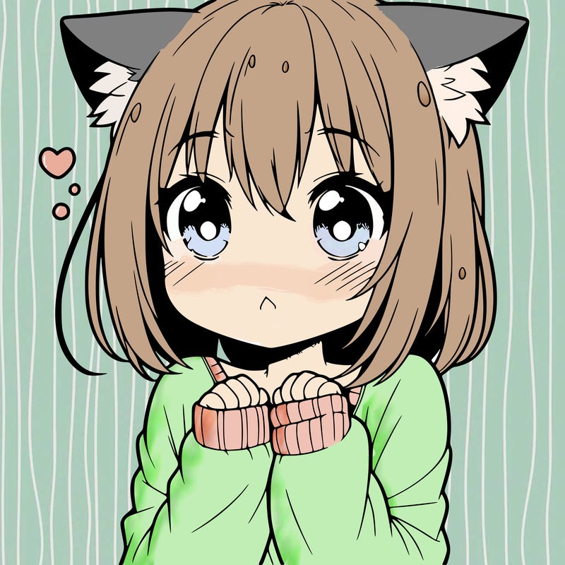 shy anime catgirl