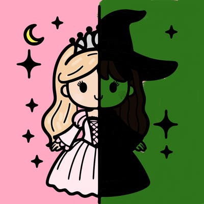 split princess and witch