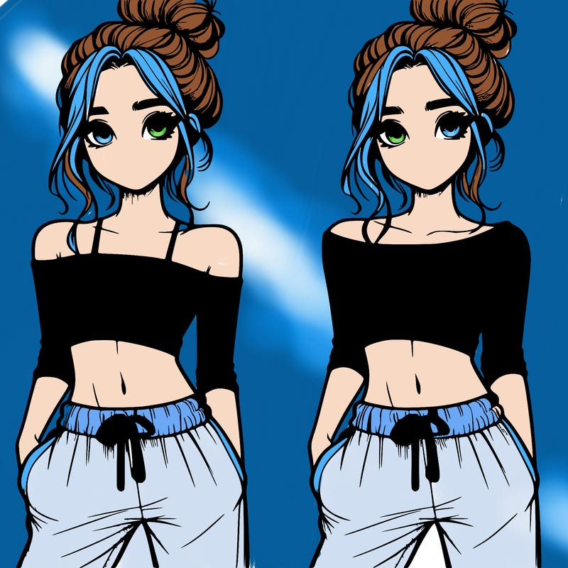 girl with croptop sweatpants hair in a bun realistic