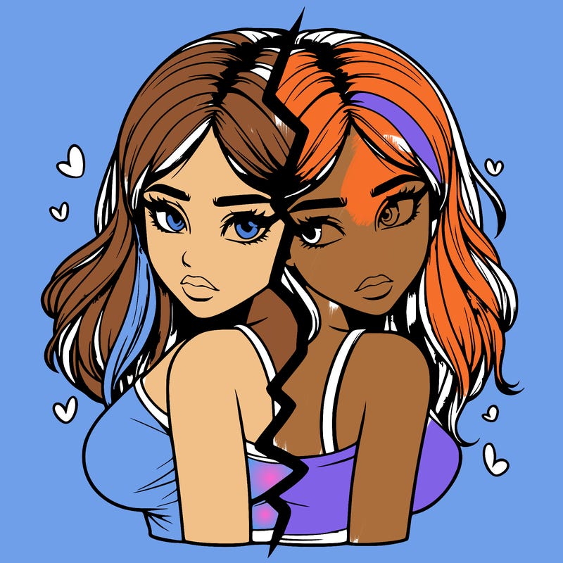 realistic girl split