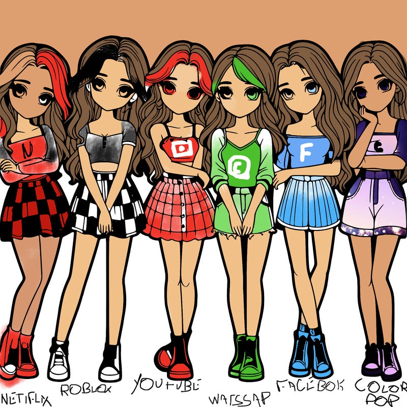 a group of girls realistic