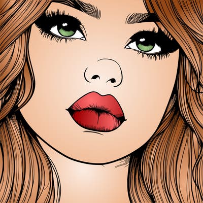 really realistic girl with lips