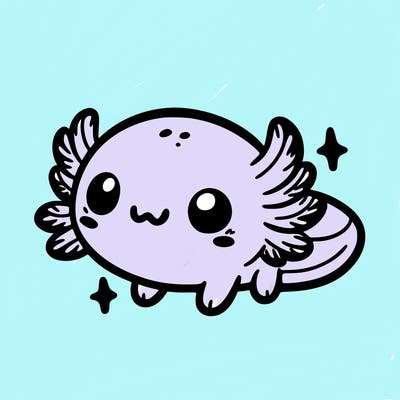 cute easy baby axolotl