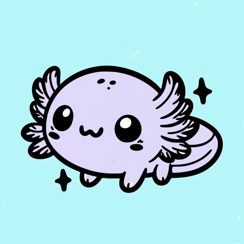 cute easy baby axolotl