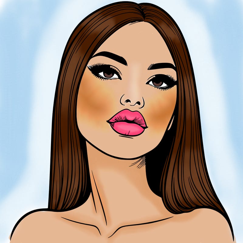 realistic woman with full lips