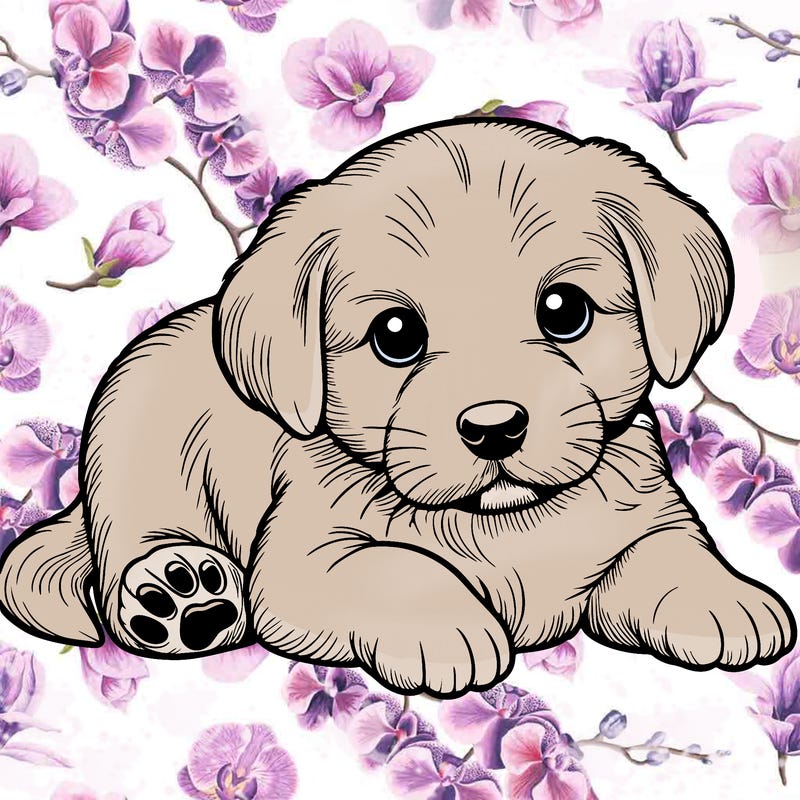 a cute realistic puppy