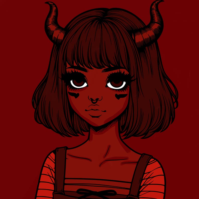realistic girl with horns
