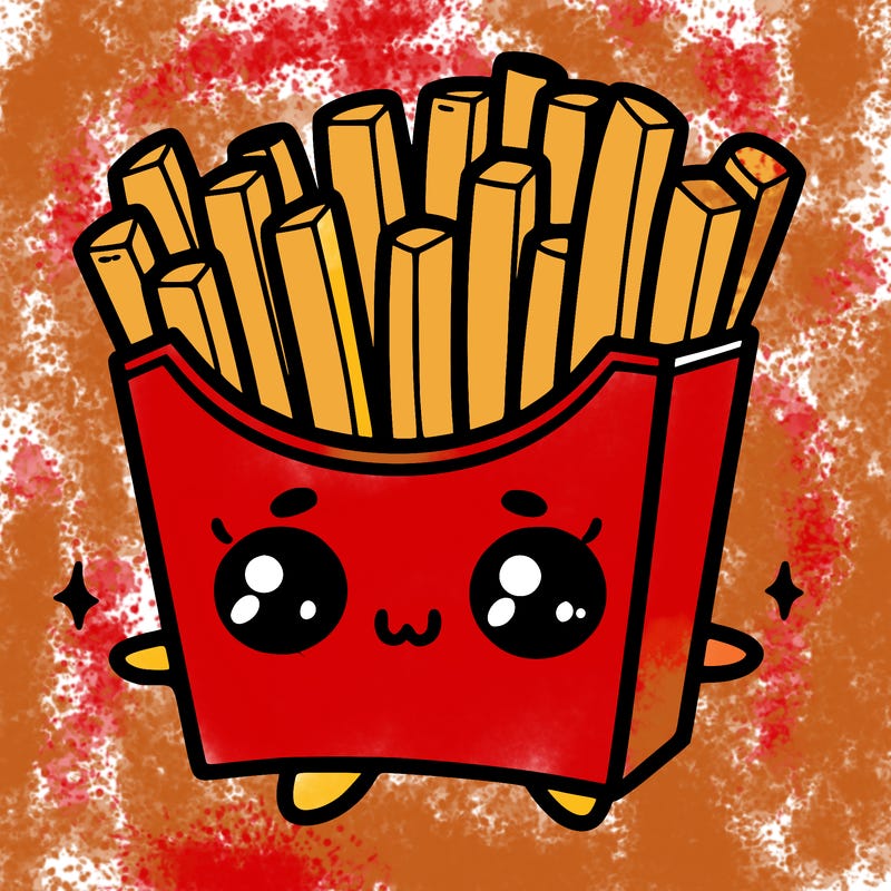 a cute. french fries