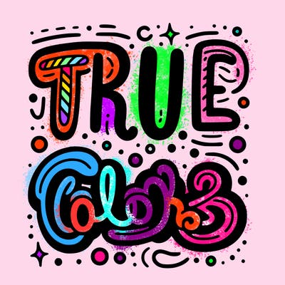 "true colors" written