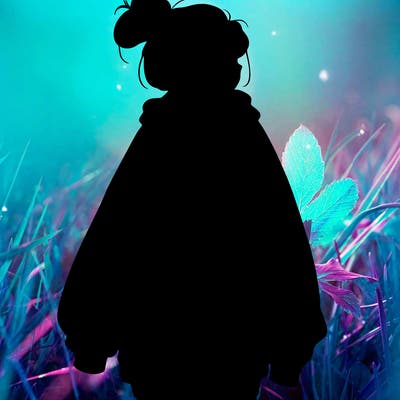 realistic girl with a oversized sweatshirt on and a bun