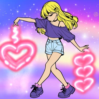 realistic girl danceing