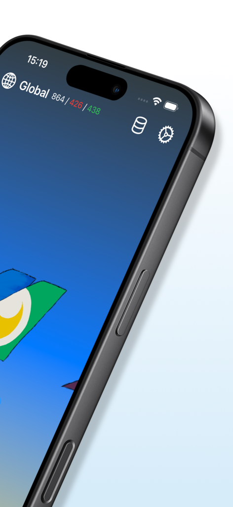 Smartphone screen showing AirlineTrivia app header with global airline statistics