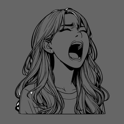 screaming realistic, girl