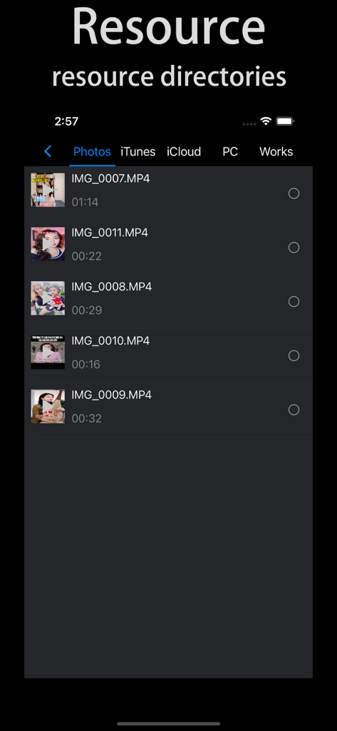 Remove Vocals-vocal extractor - Interface for selecting video files from the phone library in the vocal extractor app