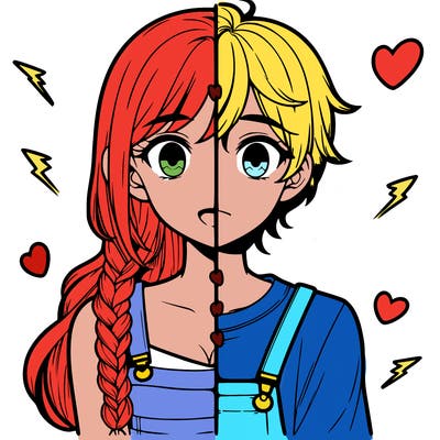 realistic girl boy split