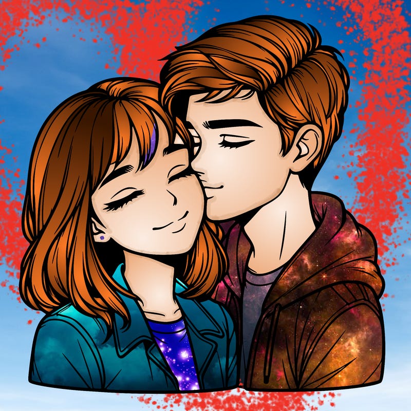 realistic girl and boy  love