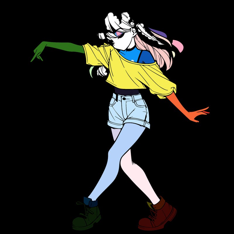 realistic girl danceing