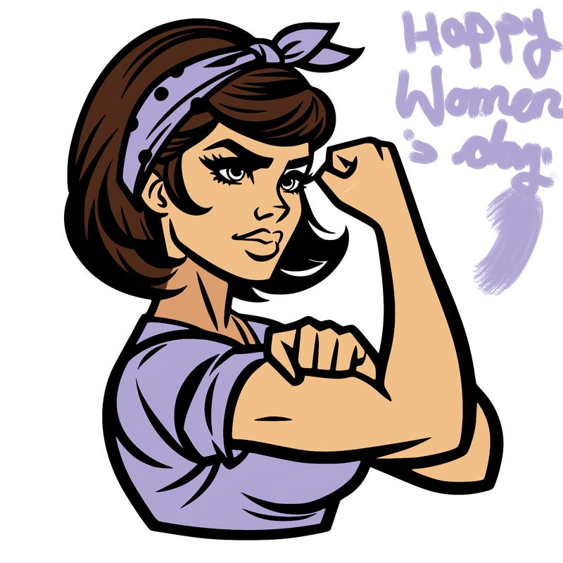 strong woman with a 60s american ad style