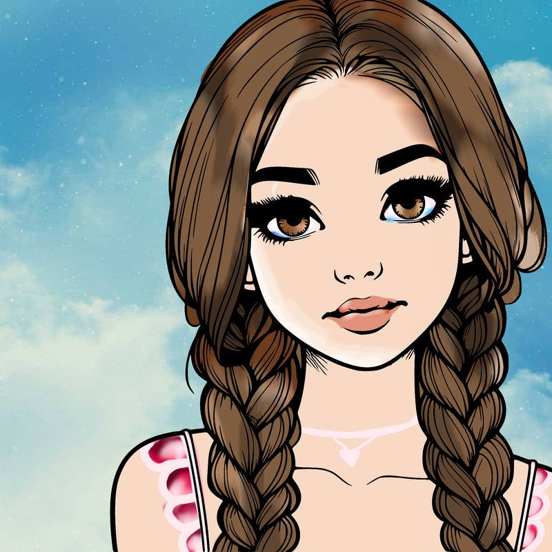 realistic girl with braids