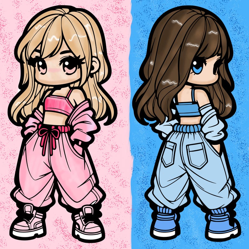 girl in crop top and baggy pants