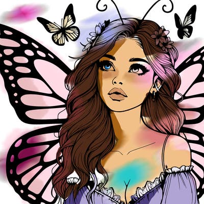 butterfly fairy realistic girl
