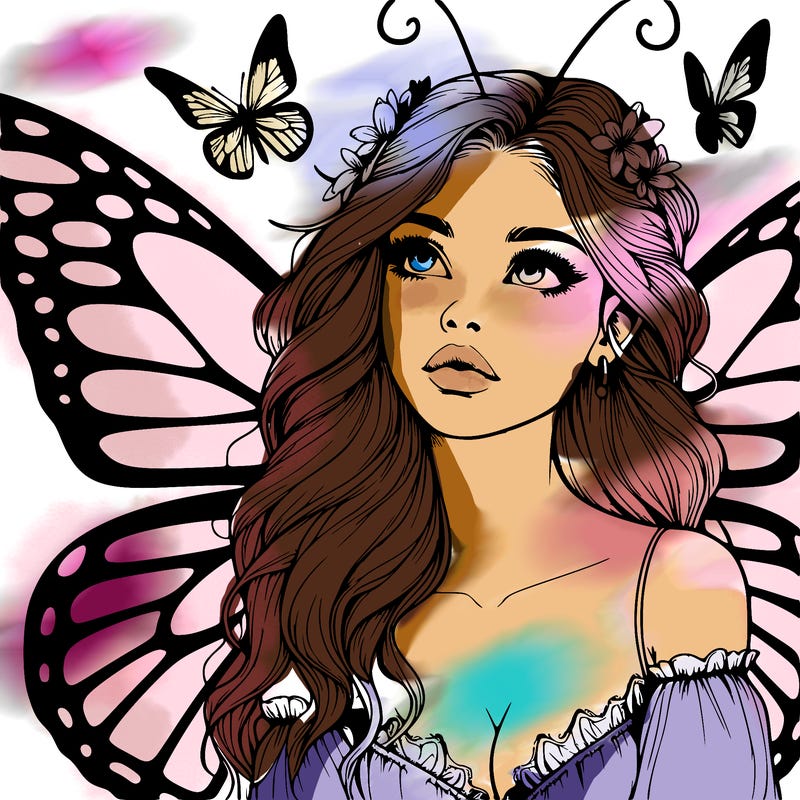 butterfly fairy realistic girl