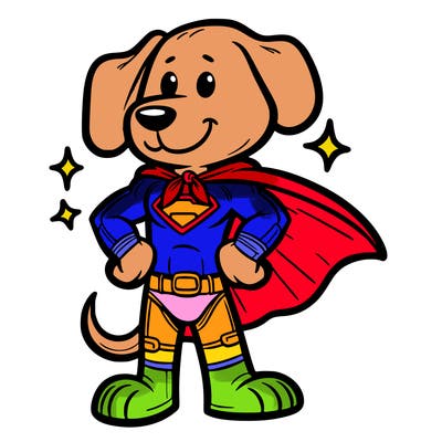 dog with superhero suit
