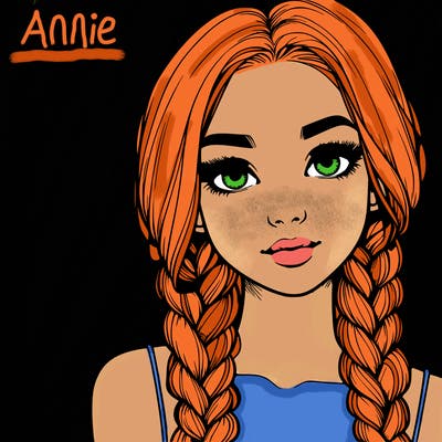 realistic girl with braids