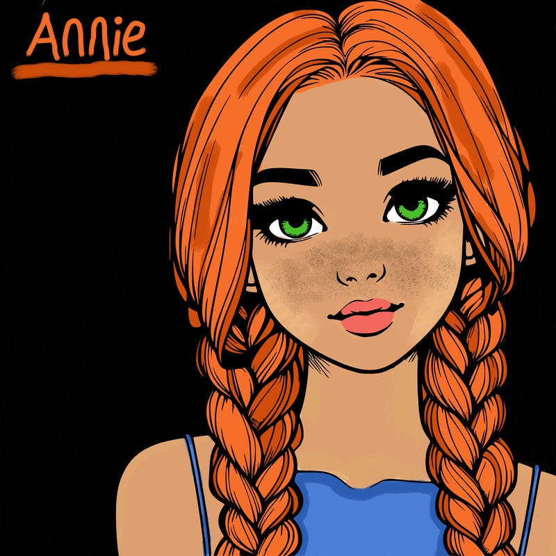 realistic girl with braids