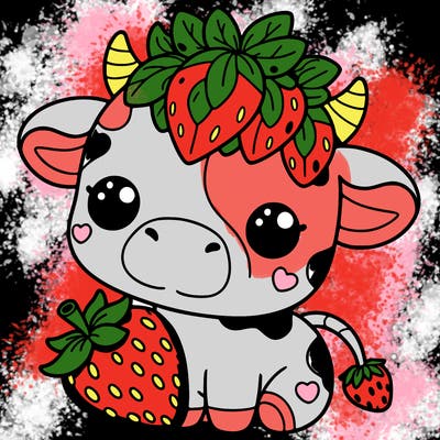 cute strawberry cow
